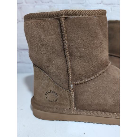 Fireside By Dearfoams Women's Rosebery Shearling Bootie Chestnut Brown Size 8/39 - Picture 2 of 12